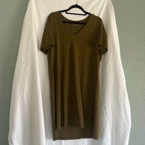 Universal Standard Tesino Washed Jersey T Shirt Dress Olive Green Small 14-16
